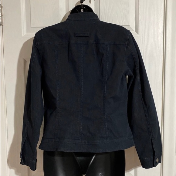 Multiples Embroidered Button Down Cropped Denim Jacket Sz SP - Picture 9 of 9